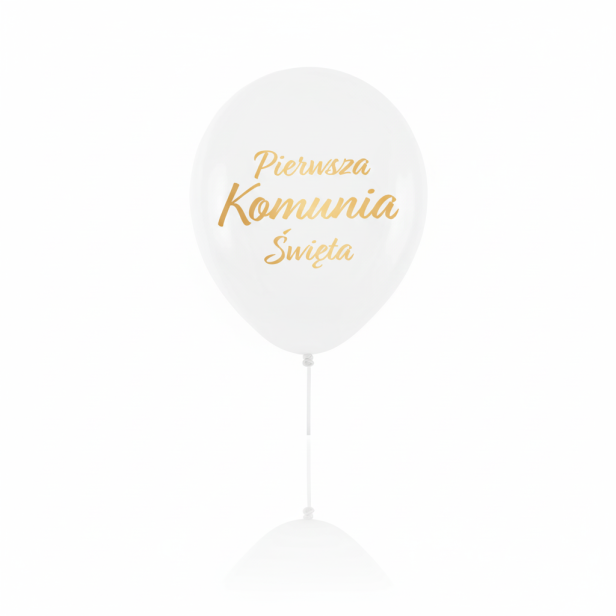 Balon komunijny „Złoty IHS” – biodegradowalny lateks 30 cm