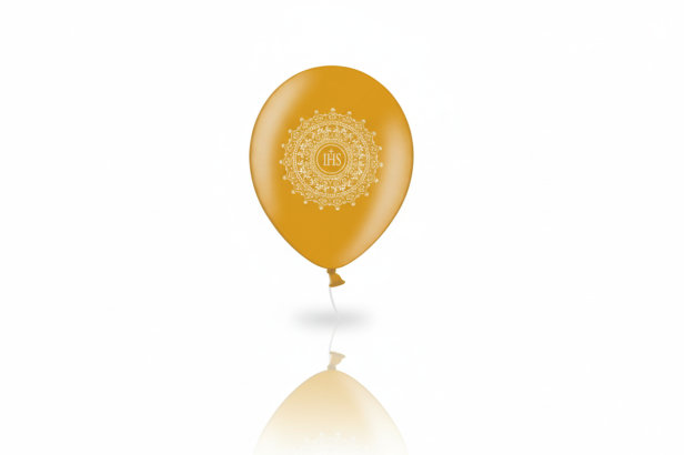 Balon komunijny „Ornament Gold” – biodegradowalny lateks 30 cm