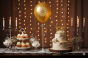 Balon komunijny „Ornament Gold” – biodegradowalny lateks 30 cm