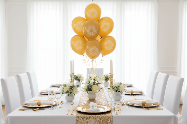 Balon komunijny „Ornament Gold” – biodegradowalny lateks 30 cm