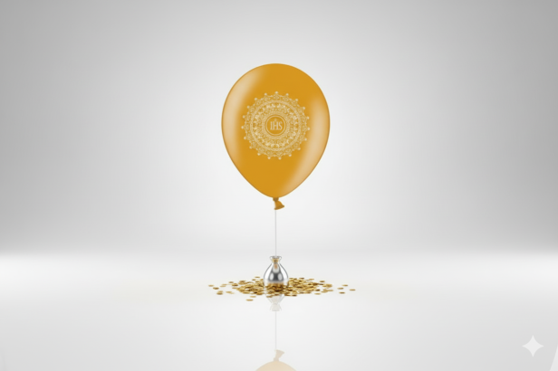 Balon komunijny „Ornament Gold” – biodegradowalny lateks 30 cm