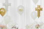 Balon komunijny „Ornament White” – biodegradowalny lateks 30 cm