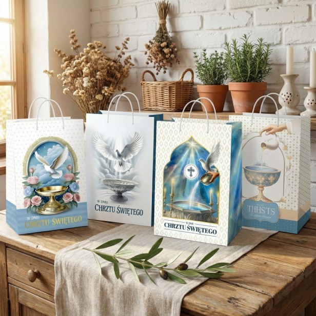 Torebka ozdobna A5 – Chrzest Święty (15 × 23 cm)