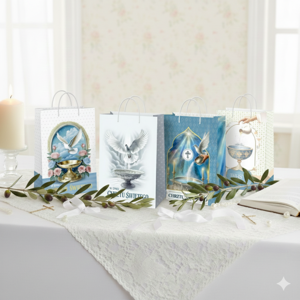 Torebka ozdobna A5 – Chrzest Święty (15 × 23 cm)