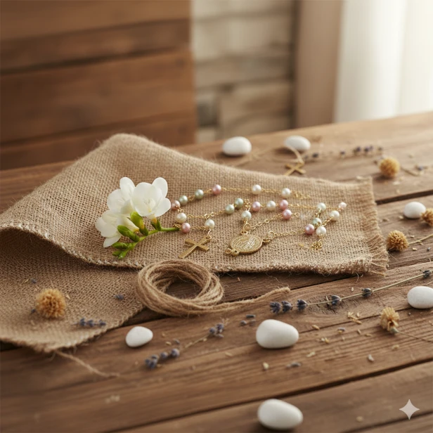 Różaniec naszyjnik – Matka Boża Niepokalana Stainless Steel