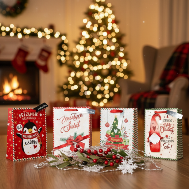 Torebka prezentowa A5 – Świąteczna Kolekcja Natalis (23 × 18 cm)