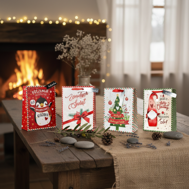 Torebka prezentowa A5 – Świąteczna Kolekcja Natalis (23 × 18 cm)