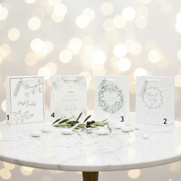 Torebka prezentowa A4 – Chrzest Święty w anielskiej bieli (32 × 26 cm)