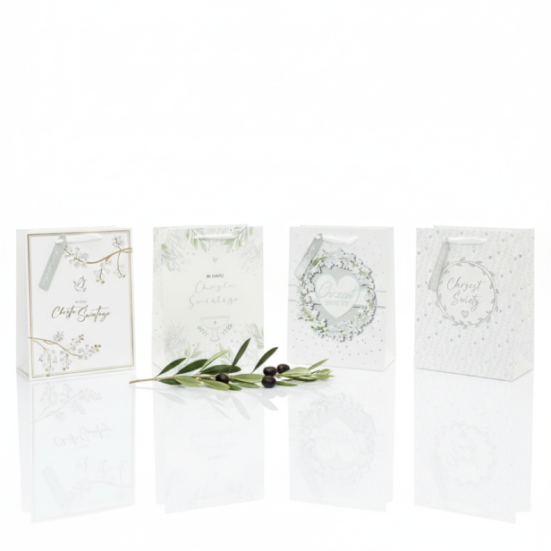 Torebka prezentowa A5 – Chrzest Święty w anielskiej bieli (23 × 18 cm)