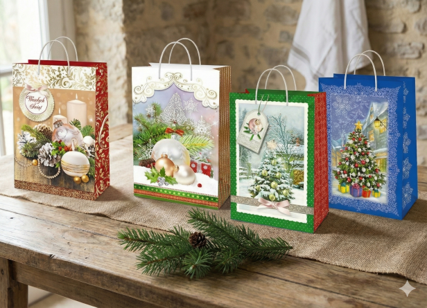 Torebka prezentowa A5 – Świąteczna (23 × 15 cm)