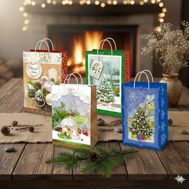 Torebka prezentowa A5 – Świąteczna (23 × 15 cm)