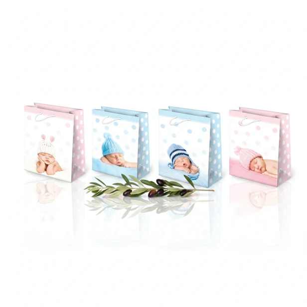Torebka prezentowa dziecięca A4 Sweet Baby – 32 × 22 cm, pastelowe wzory