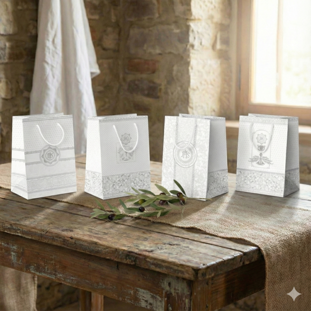 Torebka prezentowa A6 – I Komunia Święta (10 × 16 cm)