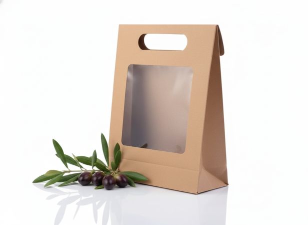 Torebka upominkowa EKO ♻ papier KRAFT z okienkiem