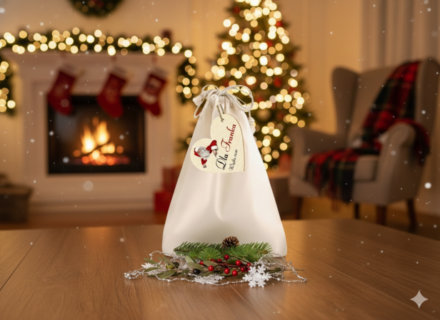 Woreczek lniany EKO 19×28 cm – sakiewka prezentowa z naturalnego lnu