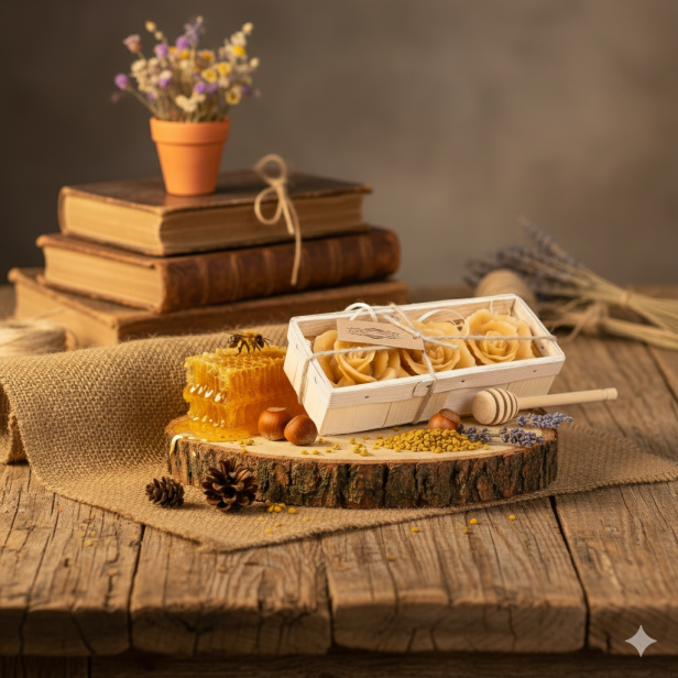 Zestaw 3 świec RÓŻA z wosku pszczelego w łubiance | Linia BEE WAX