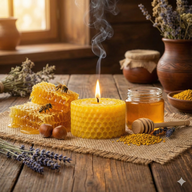 Świeca tealight z węzy pszczelej – naturalny wosk pszczeli | Linia BEE WAX