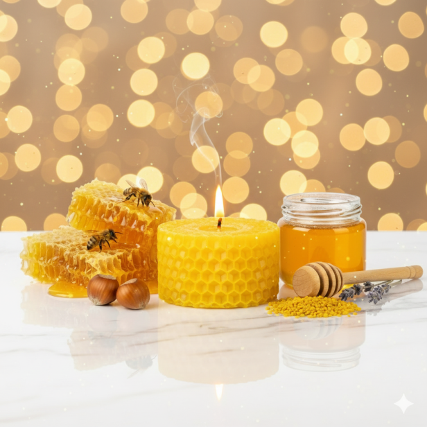Świeca tealight z węzy pszczelej – naturalny wosk pszczeli | Linia BEE WAX
