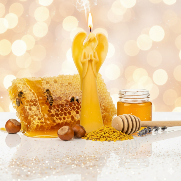 Świeca z wosku pszczelego ANIOŁ DUŻY 25 cm | Linia BEE WAX