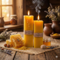 Świeca KOSTKA duża 18,5 cm z wosku pszczelego | Linia BEE WAX