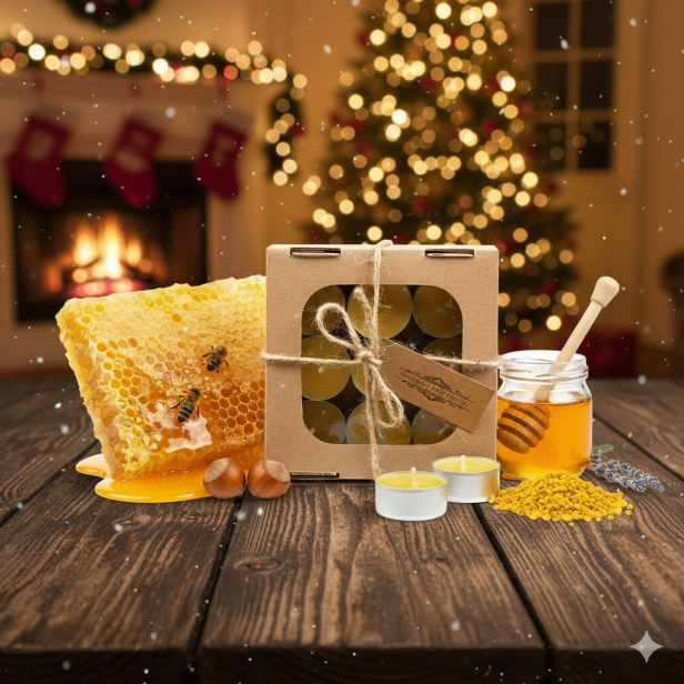 Zestaw podgrzewaczy z wosku pszczelego – tealight mały 9 szt. | Linia BEE WAX