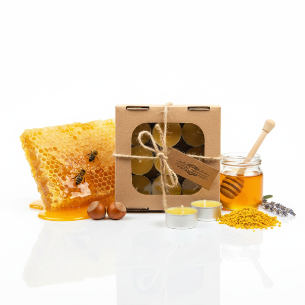 Zestaw podgrzewaczy z wosku pszczelego – tealight mały 9 szt. | Linia BEE WAX