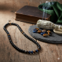 SacraStone™ MEN – Naszyjnik męski Onyks & Tygrysie Oko + Srebro 925 (handmade)