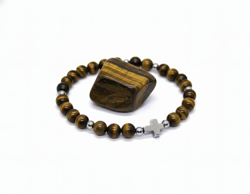 SacraStone™ AVE MARIA – Koronka Pokoju Medjugorje z kamieni Tygrysie Oko