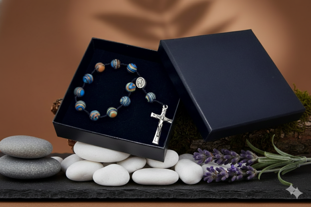 SacraStone™ AVE MARIA – Dziesiątka różańca z turkusu afrykańskiego