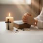SacraStone™ AVE MARIA – Bransoletka różańcowa Ambra (bursztyn jubilerski)