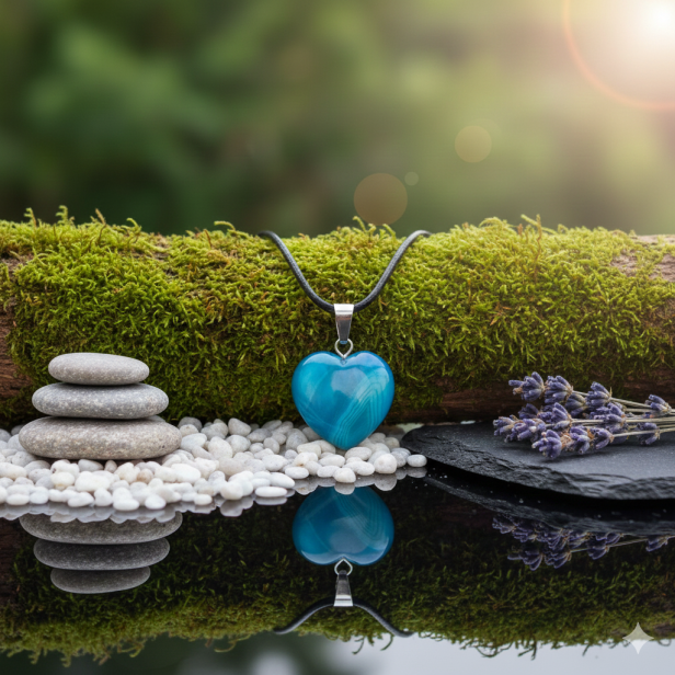 SacraStone™ TALISMAN – agat niebieski w plenerze