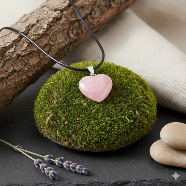 Naszyjnik TALISMAN – struktura kamienia kwarcu różowego