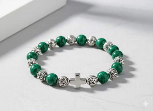 Dziesiątek różańca SacraStone™ AVE MARIA z róży papieskiej