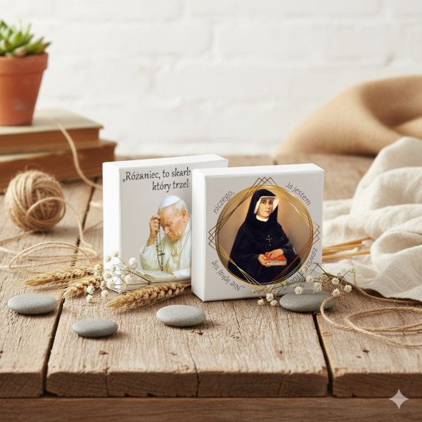 Święty Jan Paweł lub Święta Siostra Faustyna nadruk do wyboru