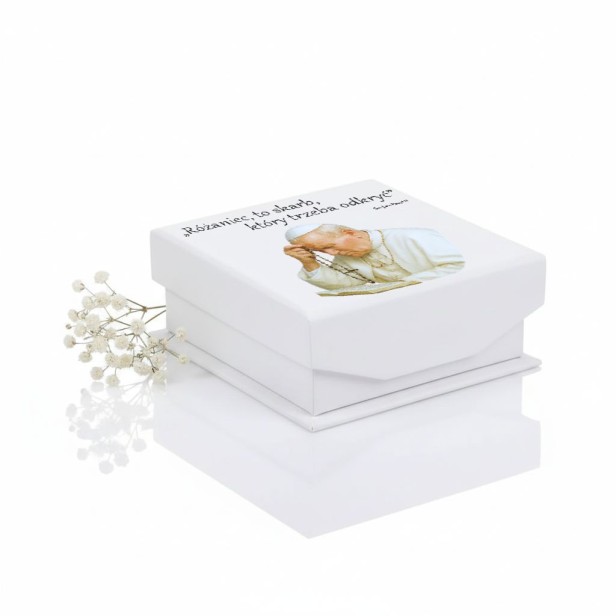 Nadruk Świętego Jana Pawła - SacraStone™ – Pudełko na różaniec z nadrukiem