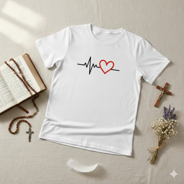 Aranżacja 2 – minimalistyczne ujęcie koszulki SacrumStyle.