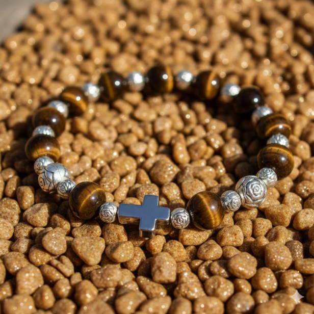 Struktura Tygrysiego Oka – makrofotografia naturalnych pasm i błysku „kociego oka”.