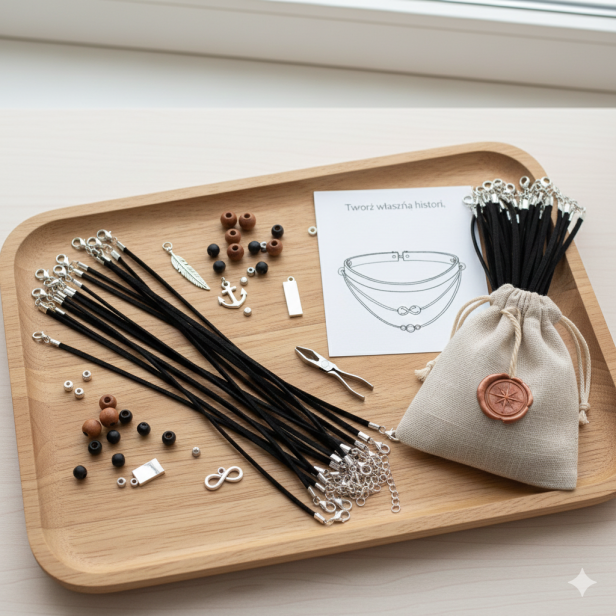 Rzemyk czarny na płasko – miękka syntetyczna struktura.