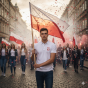 Koszulka POLO Orzeł Polski biała — zdjęcie podczas wydarzenia patriotycznego