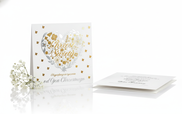 Karnet na Chrzest Święty PREMIUM – elegancka laurka od Ojca Chrzestnego