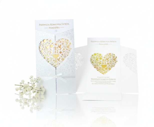 Kartka komunijna z życzeniami Passion Moments – elegancki karnet na I Komunię Świętą
