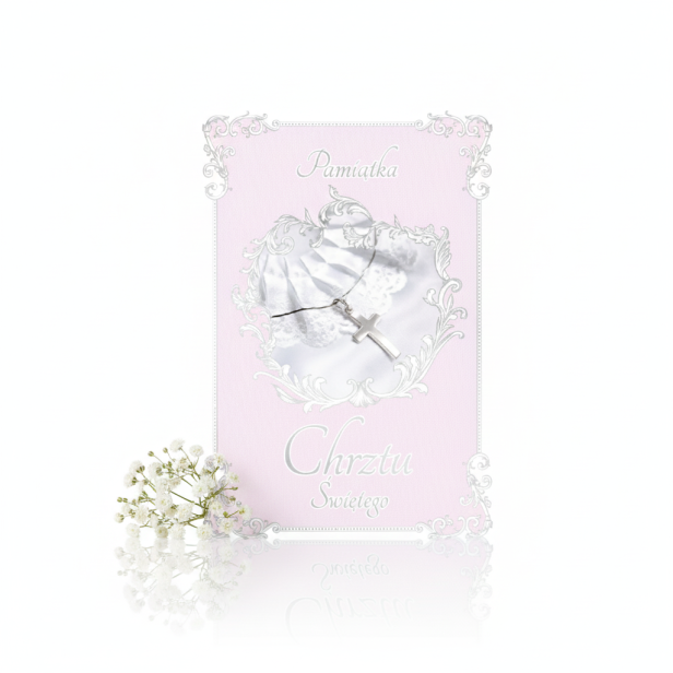Karnet ROYAL PINK na Chrzest Święty – elegancka kartka dla dziewczynki B6