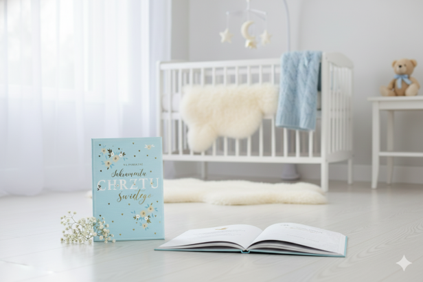 Aranżacja produktowa – Royal Blue pamiątka Chrztu Świętego