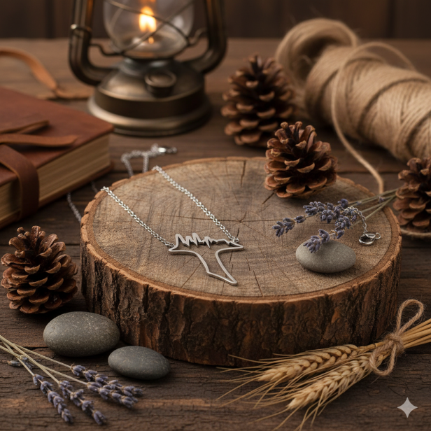 w aranżacji Naszyjnik z krzyżykiem Tau – stal nierdzewna (Stainless Steel)