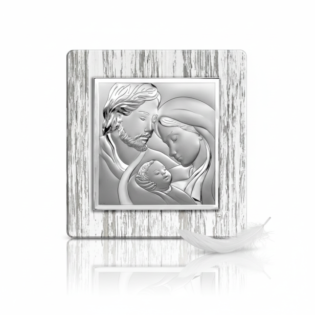 Obrazek srebrny - Święta Rodzina na drzewie Shabby chic [różne rozmiary]