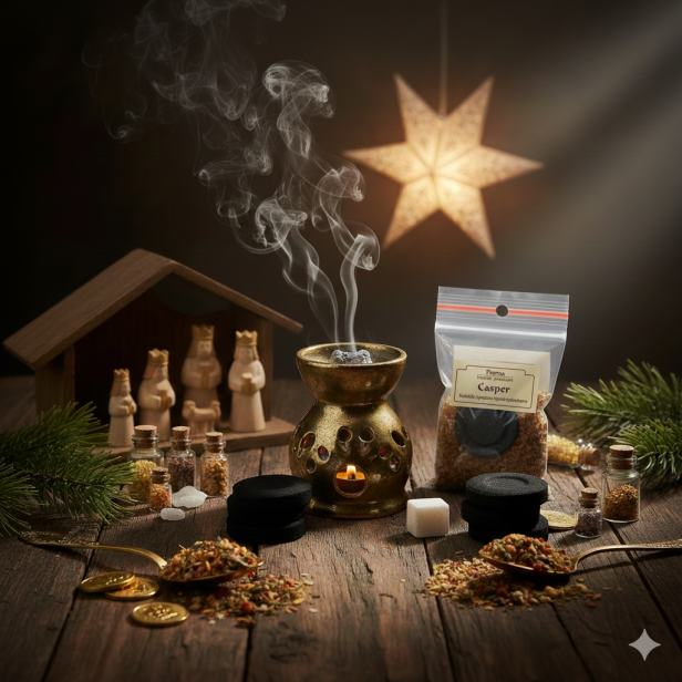 Kadzidło CASPER™ – orientalny zestaw na Święto Trzech Króli, pakiet jednorazowy w aranżacji