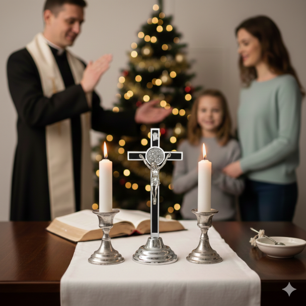 Komplet kolędowy przygotowany na wizytę duszpasterską