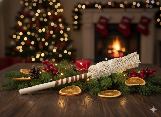 aranżacja świąteczna  Kropidło do wody święconej na kolędę - 20cm