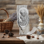 Obrazek srebrny Święta Rodzina na drewnie Shabby Chic – pionowy | SILVER SHABBY™