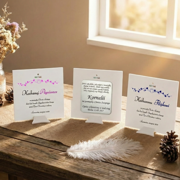 Rodzaj personalizacji do wyboru - grawer laserowy na tabliczce lub nadruk Ink-Jet